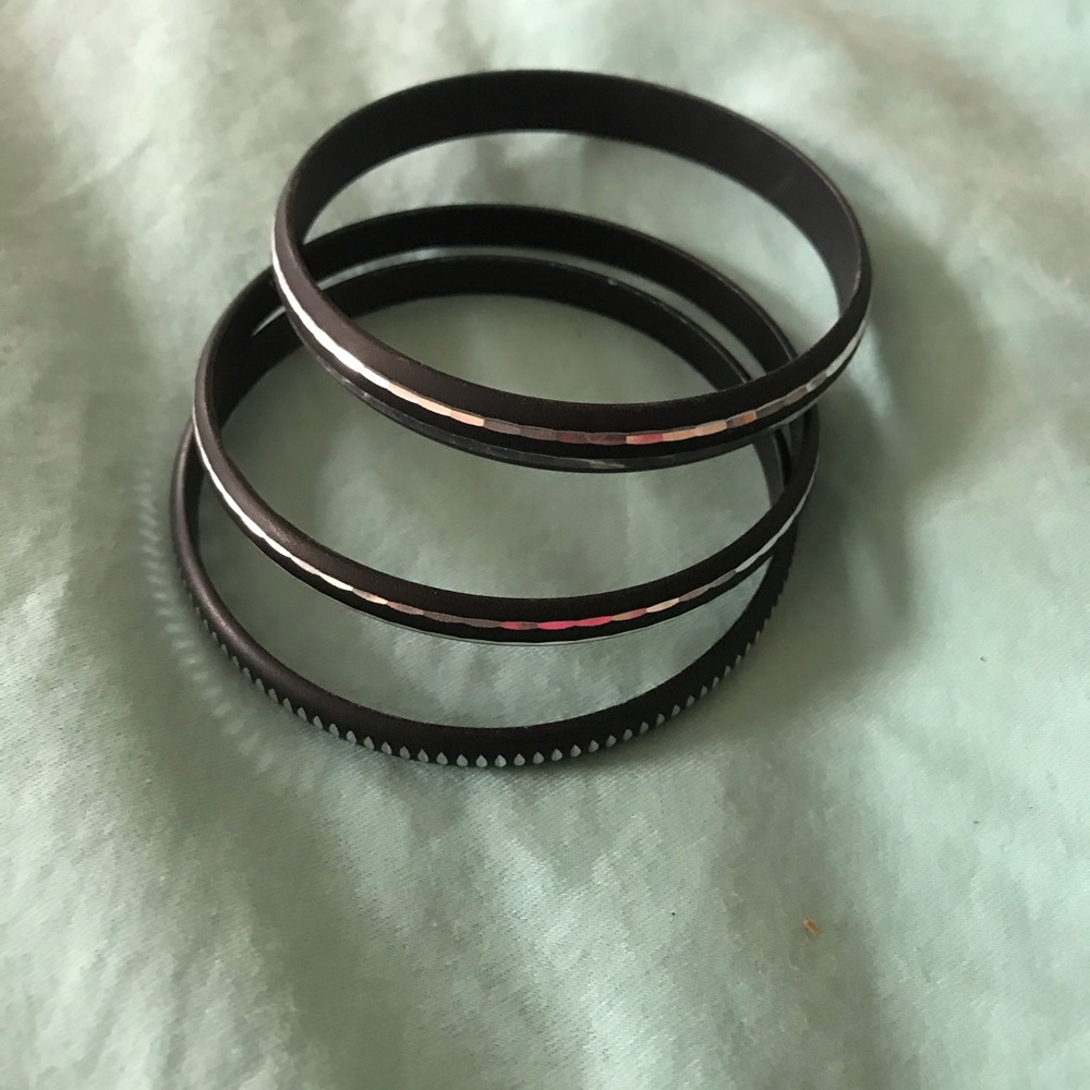 Black bangle bracelets-set of 3